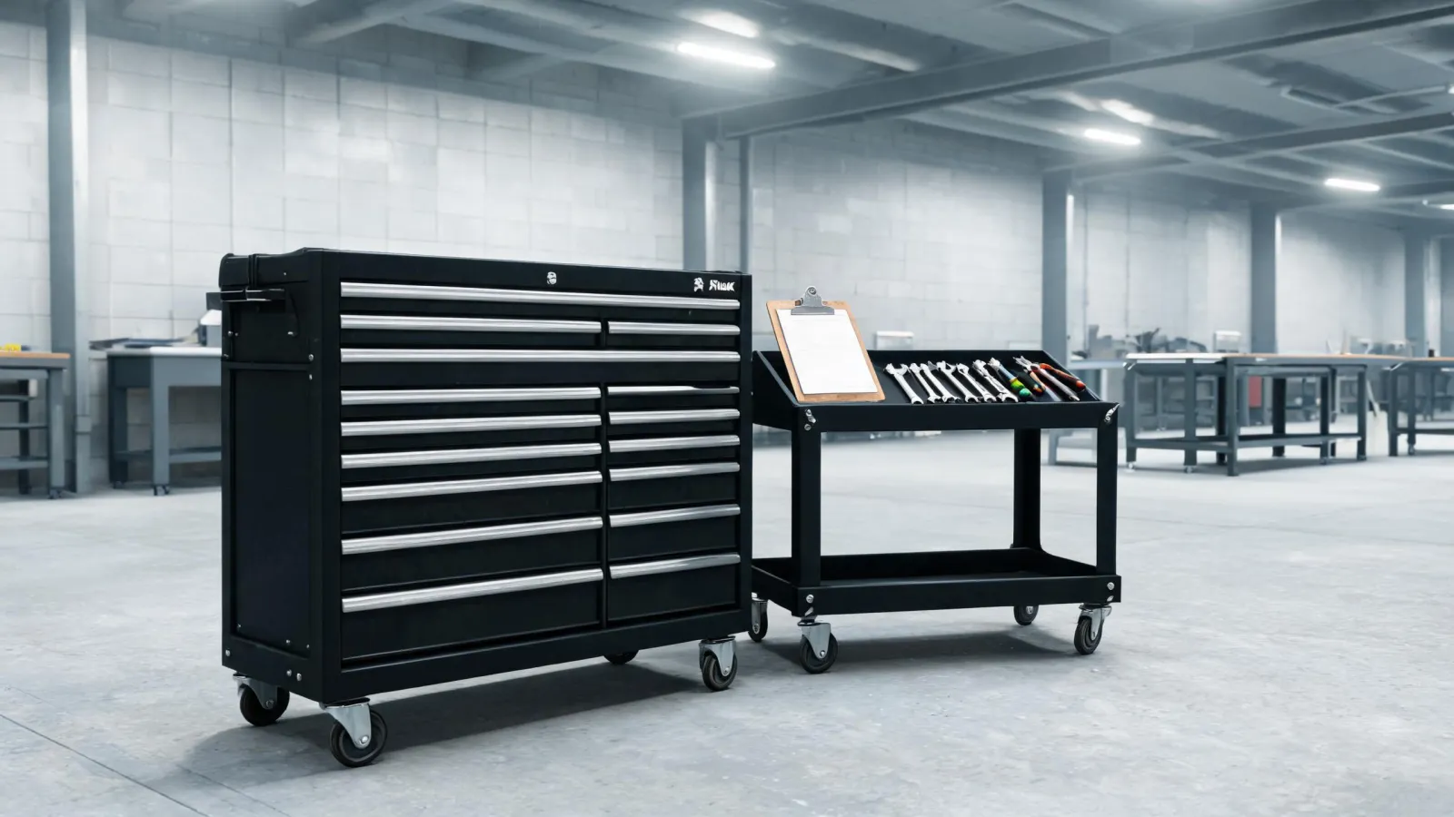 Husky service cart in workshop