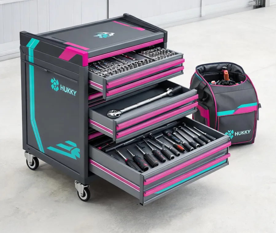 Husky rolling tool chest and hand tools