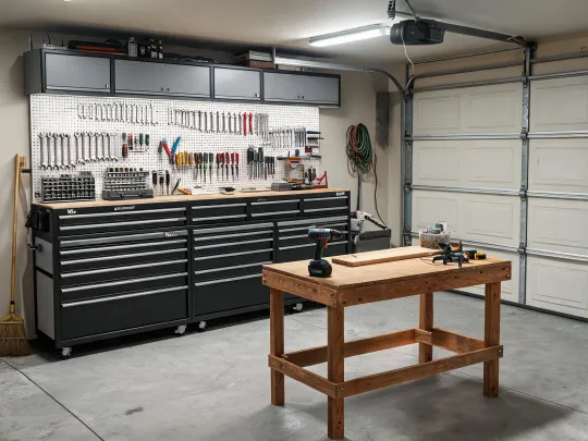 Residential garage workshop
